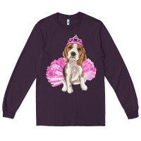 Plum balerina beagle with tutu Long Sleeve Tee - RanaPortraitStore