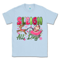 Dusty Blue sleigh all day Classic Tee - MaliasSmallBusiness