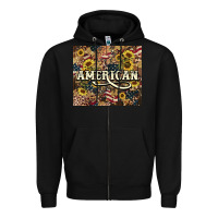 Black American tumbler 4th of july Zipper Hoodie - HowdyJamesFarm