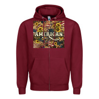 Burgundy American tumbler 4th of july Zipper Hoodie - HowdyJamesFarm