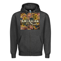 Charcoal Heather American tumbler 4th of july Zipper Hoodie - HowdyJamesFarm