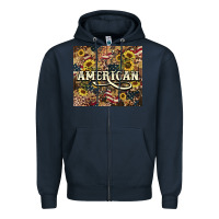 Navy American tumbler 4th of july Zipper Hoodie - HowdyJamesFarm