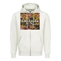 Oatmeal Heather American tumbler 4th of july Zipper Hoodie - HowdyJamesFarm