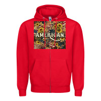 Red American tumbler 4th of july Zipper Hoodie - HowdyJamesFarm
