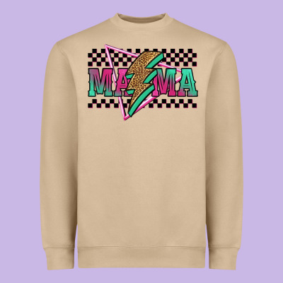 Mama Techno Lightning Bolt Heavyweight Sweatshirt Designed By Jasminsmagicworld