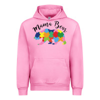 Fuchsia Pink mama bear Urban Hoodie - CowhideDigitalArt