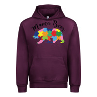 Mauve Wine mama bear Urban Hoodie - CowhideDigitalArt
