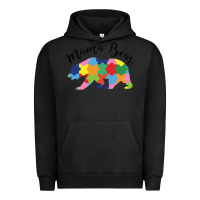 Pigment Black mama bear Urban Hoodie - CowhideDigitalArt