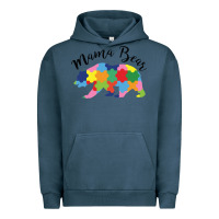 Pigment Midnight Navy mama bear Urban Hoodie - CowhideDigitalArt