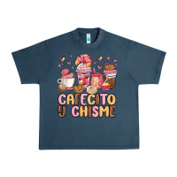 Midnight Navy cafecito y chisme Urban Heavy Tee - MaliasSmallBusiness