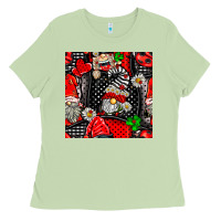Matcha ladybug gnomes seamless pattern Ladies Tee - BundleAndBundleShop
