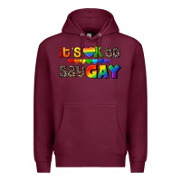 Burgundy It's okay to say Gay pride Premium Hoodie - CowGirlArtShop