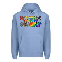 Colony Blue It's okay to say Gay pride Premium Hoodie - CowGirlArtShop