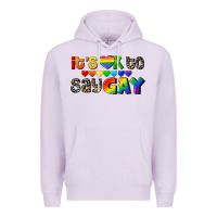 Lilac It's okay to say Gay pride Premium Hoodie - CowGirlArtShop