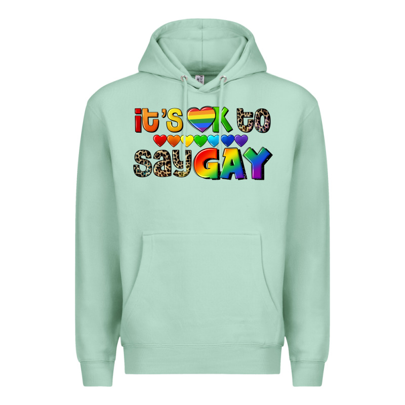 It's Okay To Say Gay Pride Premium Hoodie by CowGirlArtShop | Teevron