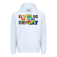 White It's okay to say Gay pride Premium Hoodie - CowGirlArtShop