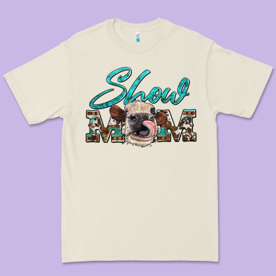 Show Mom Aztec Cowhide Heifer Premium Tee Designed By Artiststas