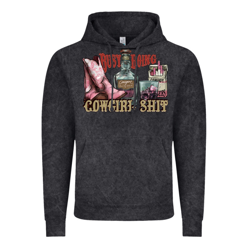 Busy Doing Cowgirl Shit Liquor Boots Cigarette Vintage Hoodie by NancyCooperArtShop | Teevron