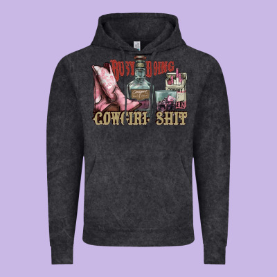 Busy Doing Cowgirl Shit Liquor Boots Cigarette Vintage Hoodie Designed By Nancycooperartshop