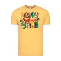 Vintage Mustard merry christmas y'all Vintage Tee - MaliasSmallBusiness