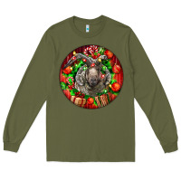 Army Green christmas navajo churro sheep Long Sleeve Tee - LillyAllenDesigns