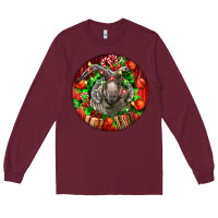 Burgundy christmas navajo churro sheep Long Sleeve Tee - LillyAllenDesigns