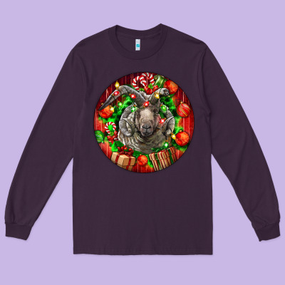 Christmas Navajo Churro Sheep Long Sleeve Tee Designed By Lillyallendesigns