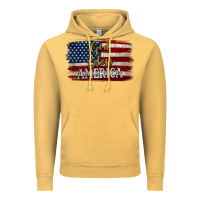 Vintage Mustard God Bless America Distressed Flag Vintage Hoodie - Jasminsmagicworld