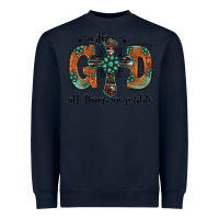 Navy with god all things are possible gemstone cross Heavyweight Sweatshirt - Jasminsmagicworld