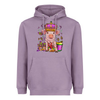 Lavender mardi gras pig Heavyweight Hoodie - OliviaCreatesArt