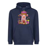 Navy mardi gras pig Heavyweight Hoodie - OliviaCreatesArt