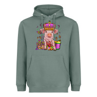 Sage mardi gras pig Heavyweight Hoodie - OliviaCreatesArt