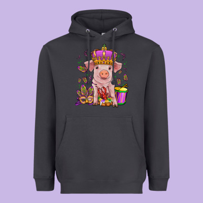Mardi Gras Pig Heavyweight Hoodie Designed By Oliviacreatesart