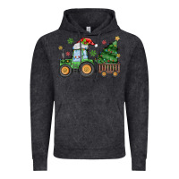Vintage Black christmas tractor Vintage Hoodie - MaliasSmallBusiness