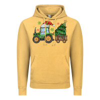 Vintage Mustard christmas tractor Vintage Hoodie - MaliasSmallBusiness