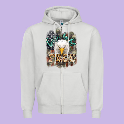 Born To Be Free 4th Of July Zipper Hoodie Designed By Howdyjamesfarm