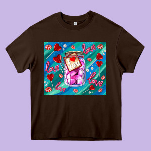 Sugar With Love Heavy Core Tee Designed By Adodesignshop