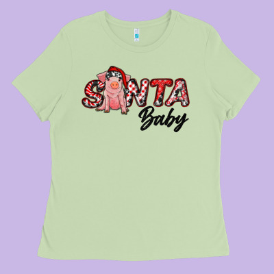 Christmas Santa Baby Ladies Tee Designed By Ranaportraitstore