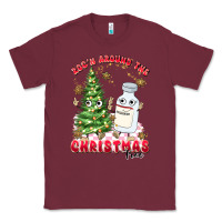Burgundy racn around the christmas tree Classic Tee - MaliasSmallBusiness