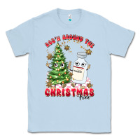 Dusty Blue racn around the christmas tree Classic Tee - MaliasSmallBusiness