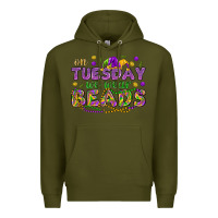 Army Green On Tuesday we wear beads Premium Hoodie - HowdyJamesFarm