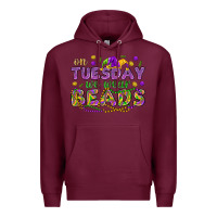 Burgundy On Tuesday we wear beads Premium Hoodie - HowdyJamesFarm