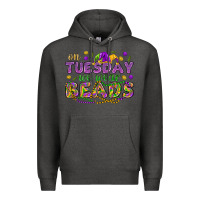 Charcoal Heather On Tuesday we wear beads Premium Hoodie - HowdyJamesFarm