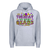 Heather Grey On Tuesday we wear beads Premium Hoodie - HowdyJamesFarm