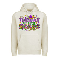 Oatmeal Heather On Tuesday we wear beads Premium Hoodie - HowdyJamesFarm