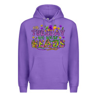 Purple On Tuesday we wear beads Premium Hoodie - HowdyJamesFarm
