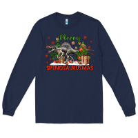 Navy merry spinosaurusmas Long Sleeve Tee - LillyAllenDesigns