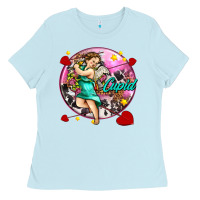 Baby Blue cupid with arrows and stars Ladies Tee - AdoDesignShop