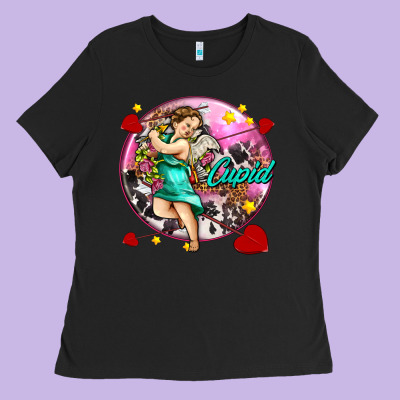 Cupid With Arrows And Stars Ladies Tee Designed By Adodesignshop
