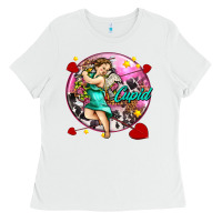 White cupid with arrows and stars Ladies Tee - AdoDesignShop